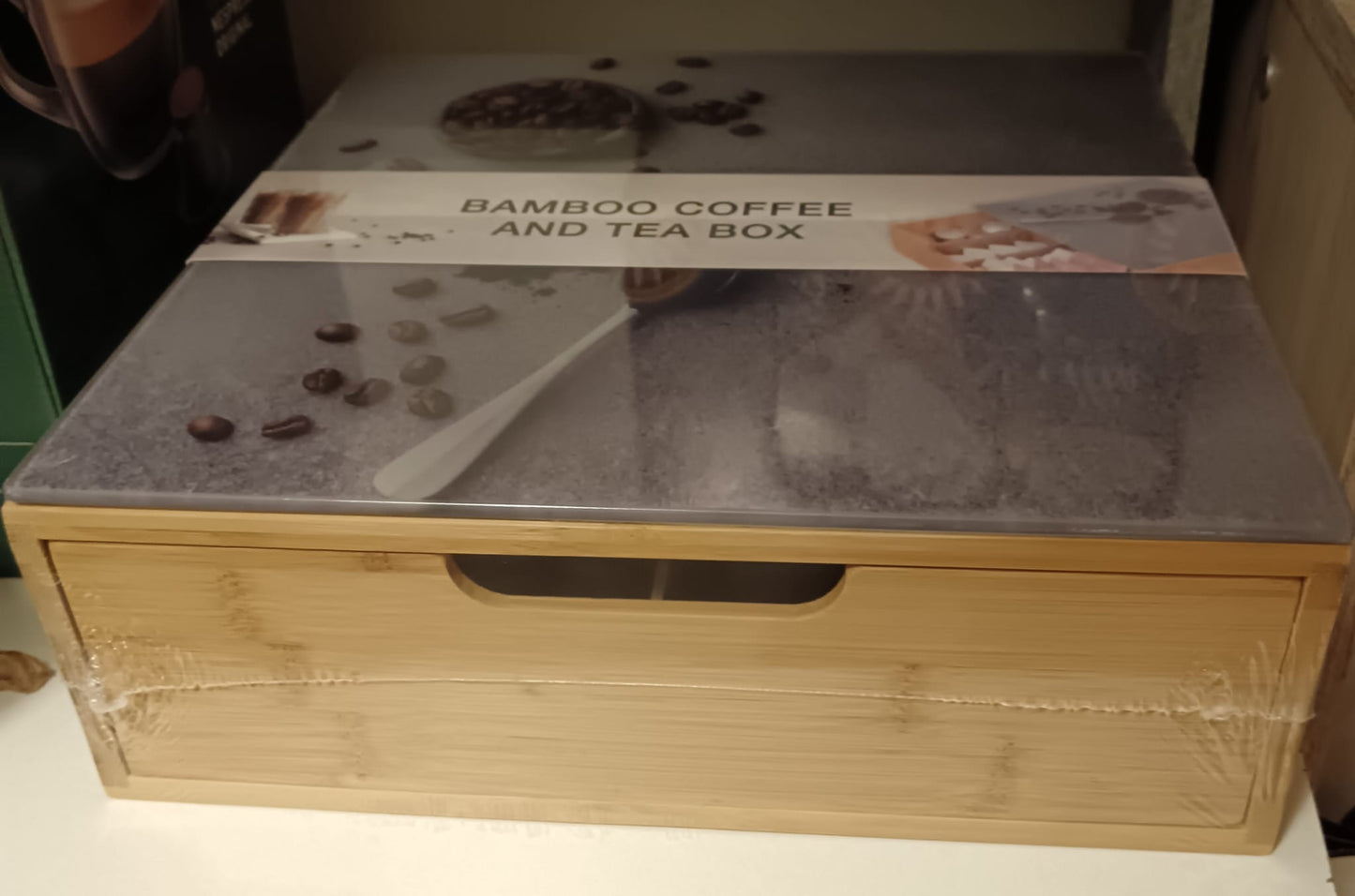 Bambus-Pad- und Kapselhalter mit Glasoberfläche