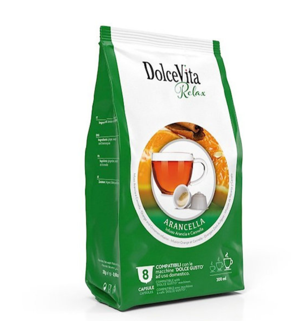 8 Orangen- und Zimtkapseln, kompatibel mit Dolce Gusto-Kaffeemaschinen