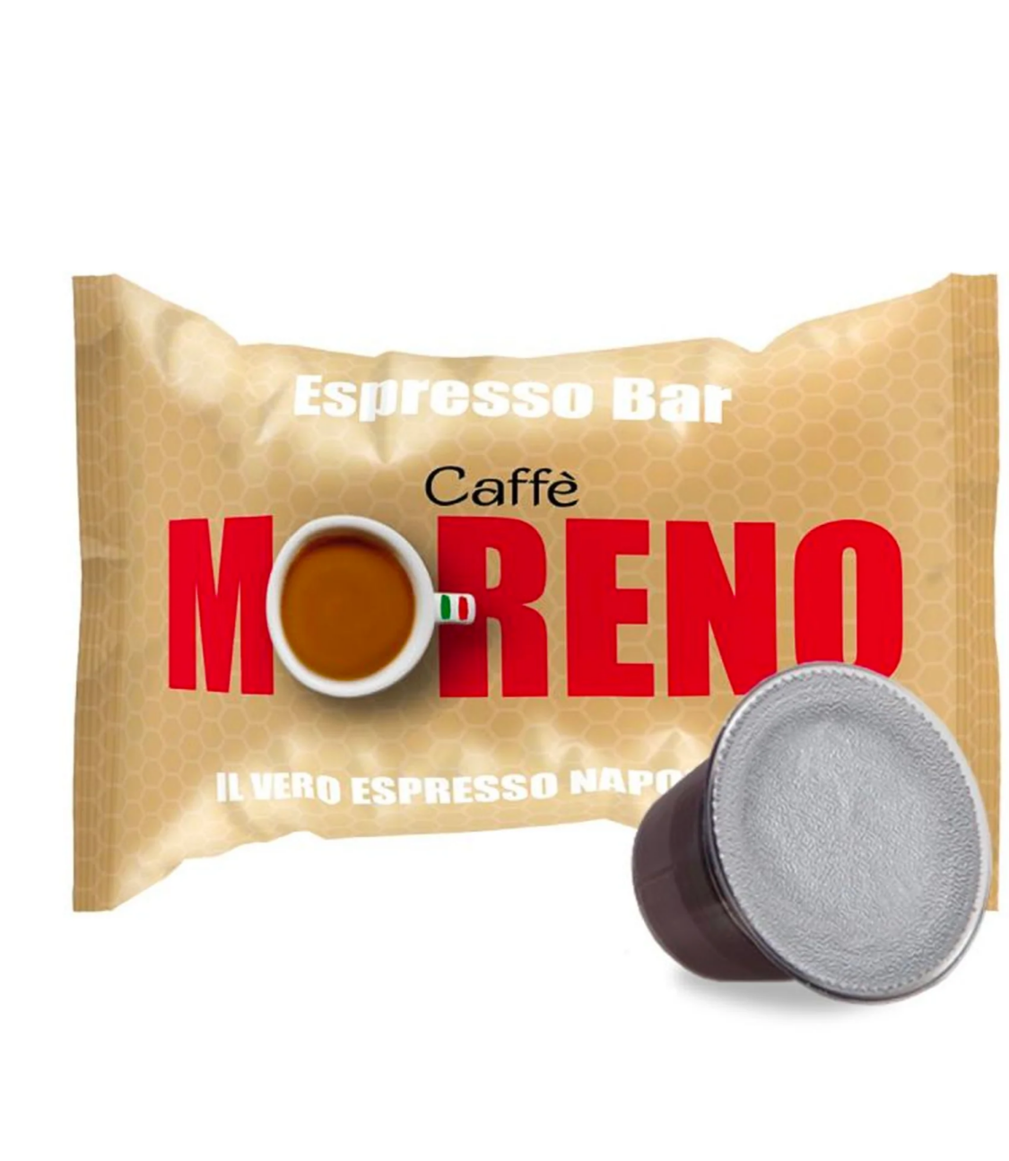 100 Moreno-kompatible Kapseln für Nespresso-Maschinen und ein kostenloses Espressoglas.